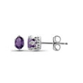 thumbnail image 1 of JewelersClub 0.50 CTW Amethyst Stud Earrings – Sterling Silver (.925)| Hypoallergenic Studs for Women - Oval Cut Set with Push Backs, 1 of 3