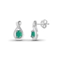 thumbnail image 1 of JewelersClub 0.50 CTW Emerald Stud Earrings – Sterling Silver (.925)| Hypoallergenic Studs for Women - Oval Cut Set with Push Backs, 1 of 3