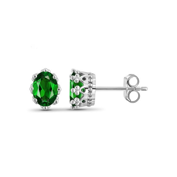 JewelersClub 0.50 CTW Ruby Stud Earrings – 0.925 Sterling Silver| Hypoallergenic Studs for Women – Oval Cut Set with Push Backs