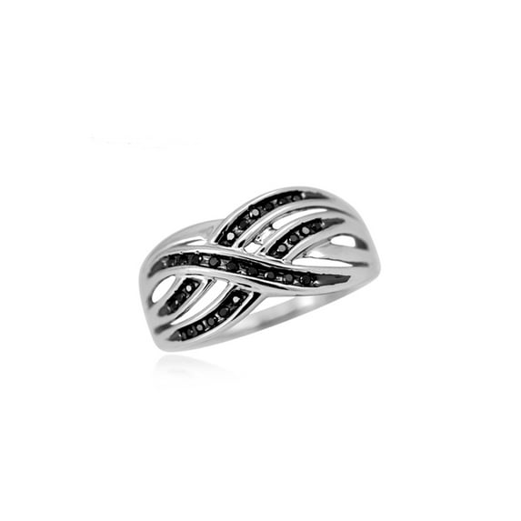 JewelersClub 0.925 Sterling Silver 0.10 Carat Black diamond Ring for Women | Diamonds for Everyday Womens Wear