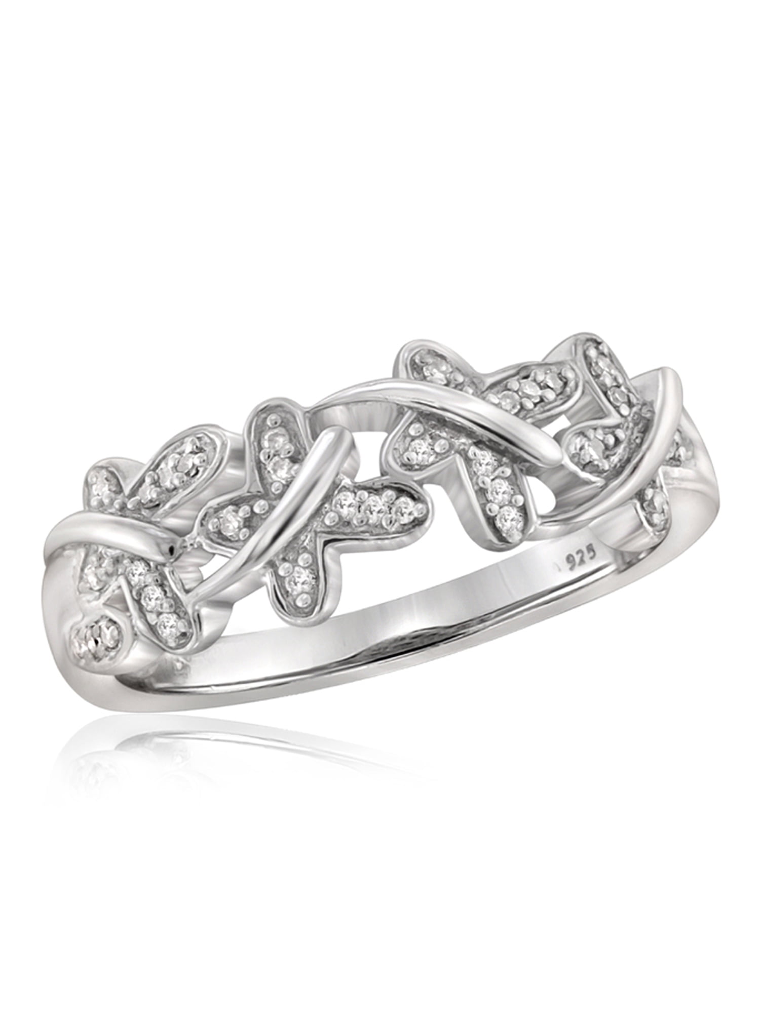 JewelersClub 0.925 Sterling Silver 0.10 Carat White diamond Ring for Women | Diamonds for Everyday Womens Wear