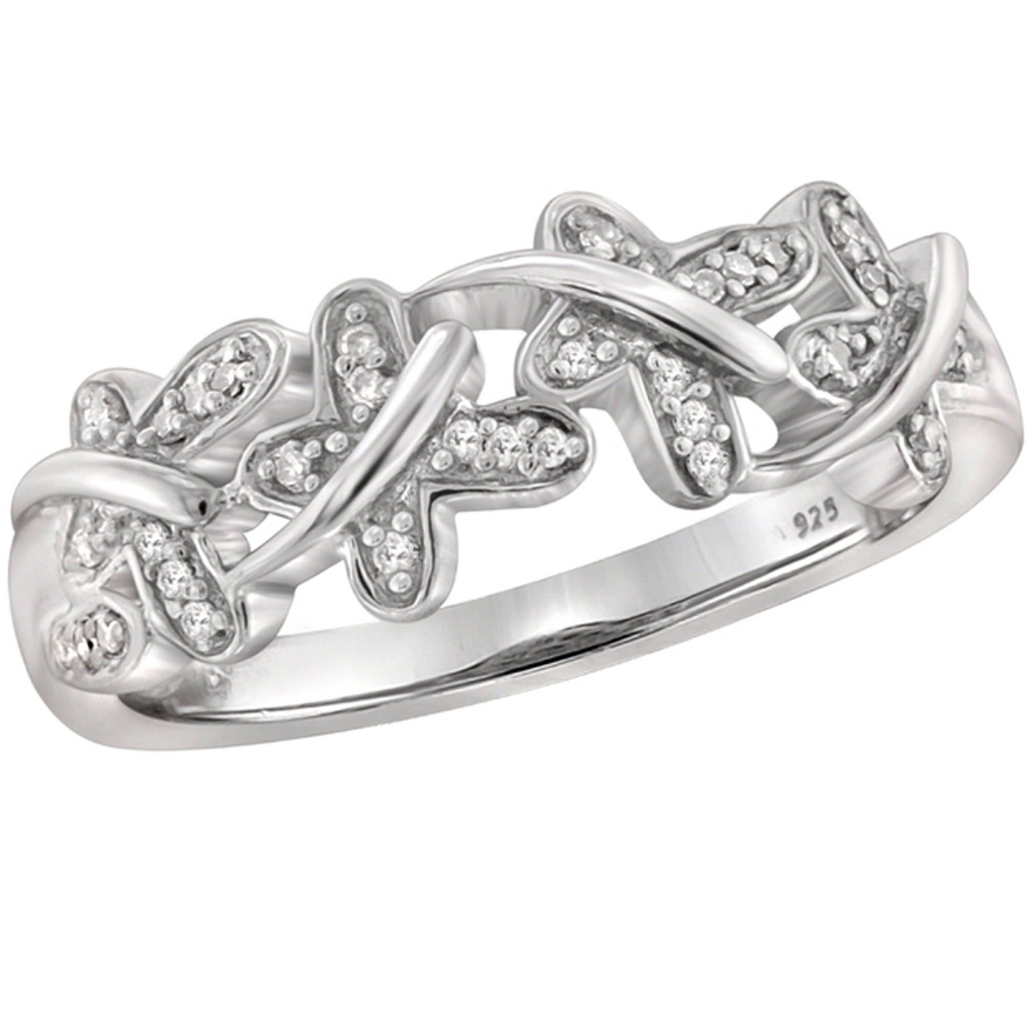 JewelersClub 0.925 Sterling Silver 0.10 Carat White diamond Ring for Women | Diamonds for Everyday Womens Wear