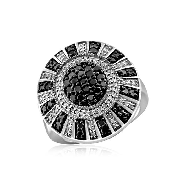 JewelersClub 0.925 Sterling Silver 1.00 Carat Black & White diamond Ring for Women | Diamonds for Everyday Womens Wear