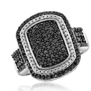 JewelersClub 0.925 Sterling Silver 1.00 Carat Black & White diamond Ring for Women | Diamonds for Everyday Womens Wear