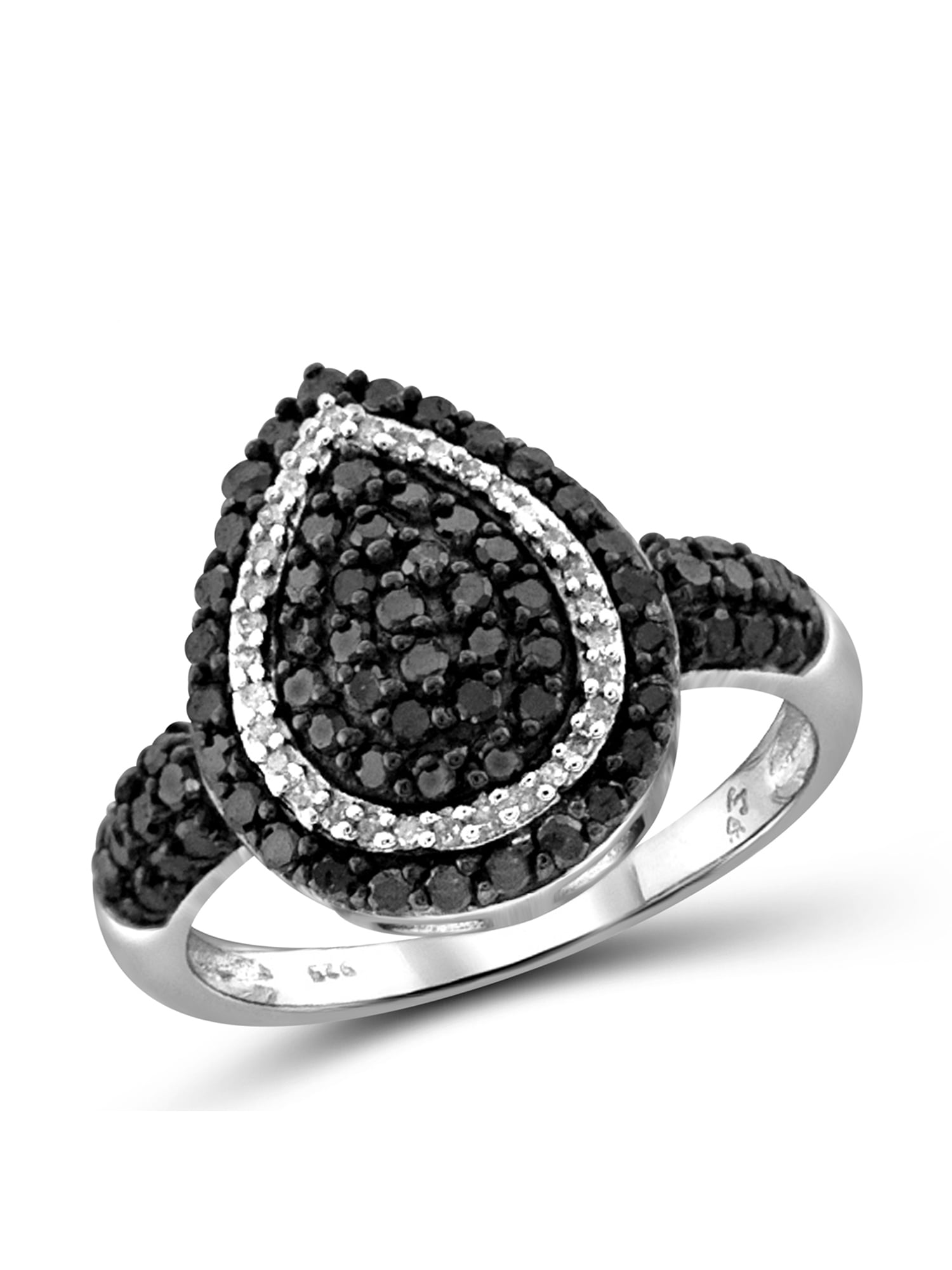 JewelersClub 0.925 Sterling Silver 1.00 Carat Black & White diamond Ring for Women | Diamonds for Everyday Womens Wear