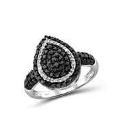 JewelersClub 0.925 Sterling Silver 1.00 Carat Black & White diamond Ring for Women | Diamonds for Everyday Womens Wear