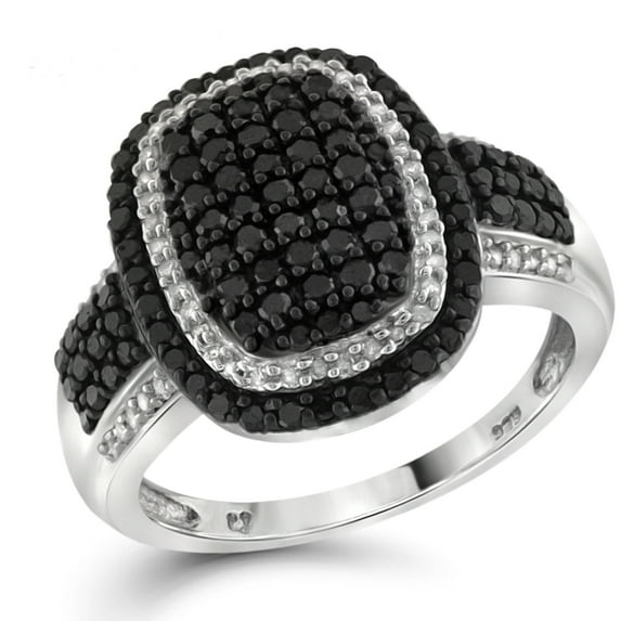 JewelersClub 0.925 Sterling Silver 1.00 Carat Black & White diamond Ring for Women | Diamonds for Everyday Womens Wear