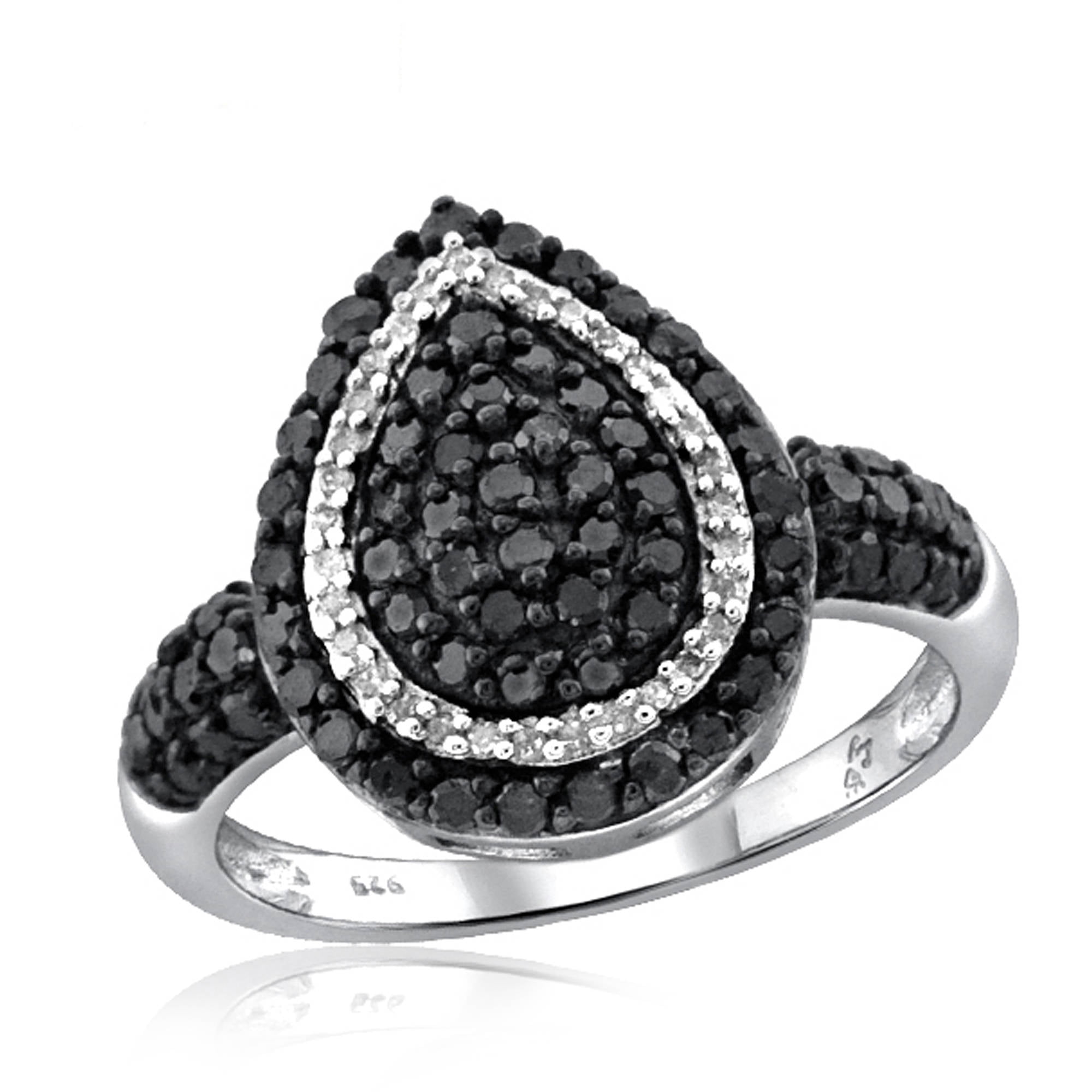 JewelersClub 0.925 Sterling Silver 1.00 Carat Black & White diamond Ring for Women | Diamonds for Everyday Womens Wear