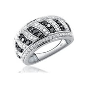 JEWELERSCLUB 0.925 Sterling Silver 1.00 Carat Black & White diamond Ring for Women | Diamonds for Everyday Womens Wear