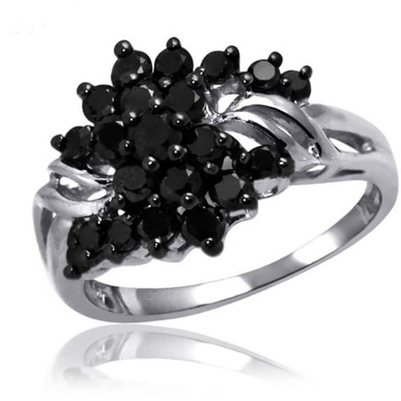 JewelersClub 0.925 Sterling Silver 1.00 Carat Black diamond Ring for Women | Diamonds for Everyday Womens Wear