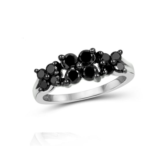 JewelersClub 0.925 Sterling Silver 1.00 Carat Black diamond Ring for Women | Diamonds for Everyday Womens Wear