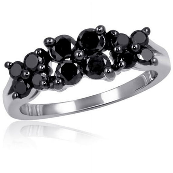 JewelersClub 0.925 Sterling Silver 1.00 Carat Black diamond Ring for Women | Diamonds for Everyday Womens Wear