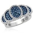 thumbnail image 1 of JewelersClub 0.925 Sterling Silver 1.00 Carat Blue & White diamond Ring for Women | Diamonds for Everyday Womens Wear, 1 of 1