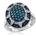 thumbnail image 1 of JewelersClub 0.925 Sterling Silver 1.00 Carat Blue & White diamond Ring for Women | Diamonds for Everyday Womens Wear, 1 of 1
