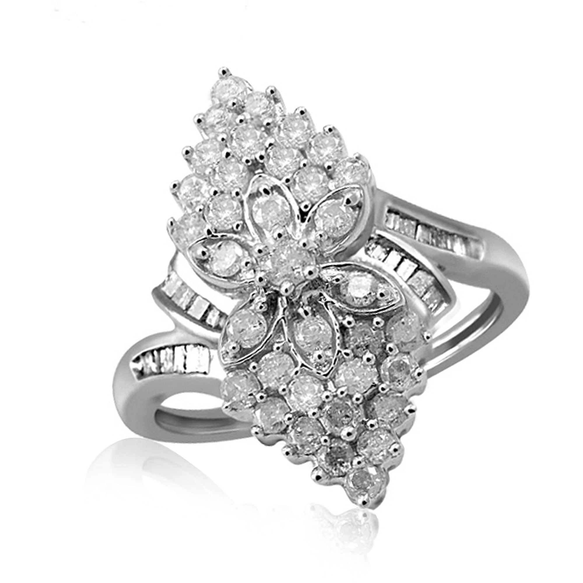 JewelersClub 0.925 Sterling Silver 1.00 Carat White diamond Ring for Women | Diamonds for Everyday Womens Wear