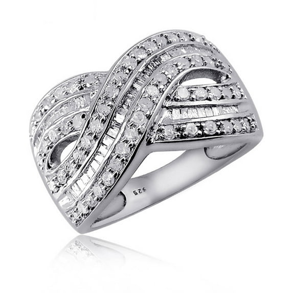 JewelersClub 0.925 Sterling Silver 1.00 Carat White diamond Ring for Women | Diamonds for Everyday Womens Wear