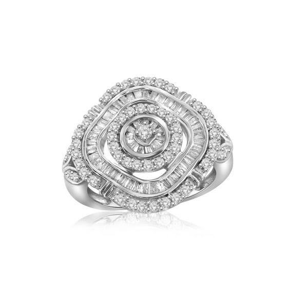 JewelersClub 0.925 Sterling Silver 1.00 Carat White diamond Ring for Women | Diamonds for Everyday Womens Wear