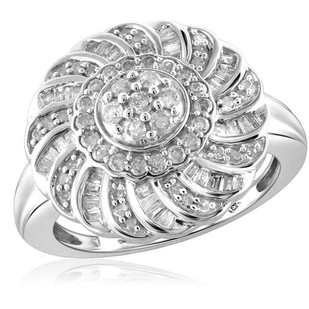 JewelersClub 0.925 Sterling Silver 1.00 Carat White diamond Ring for Women | Diamonds for Everyday Womens Wear