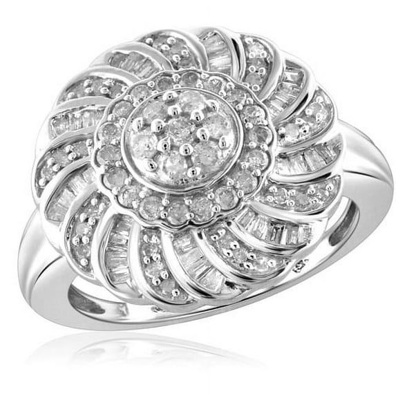 JewelersClub 0.925 Sterling Silver 1.00 Carat White diamond Ring for Women | Diamonds for Everyday Womens Wear