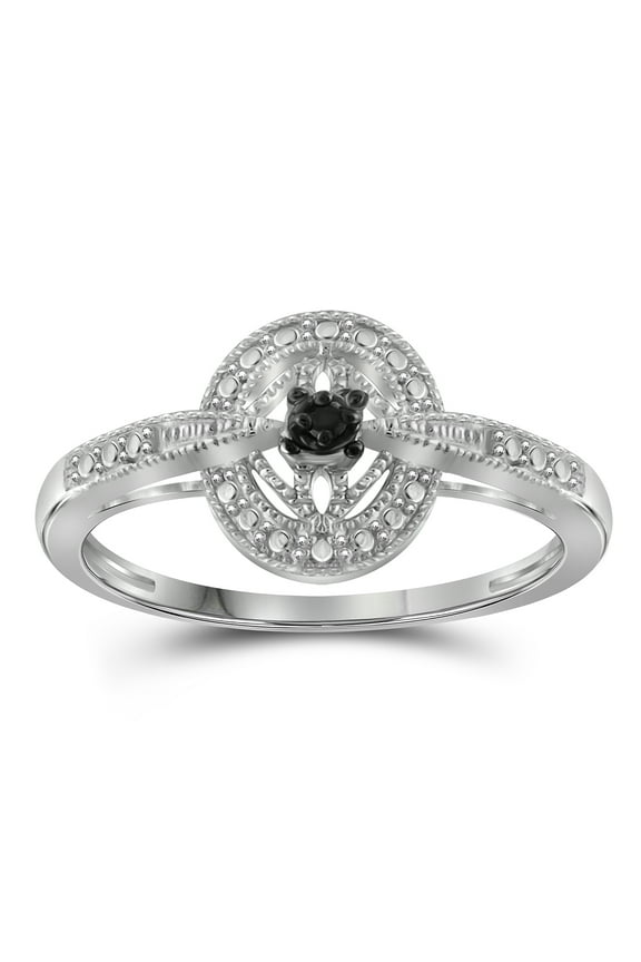 0.925 Sterling Silver Accent Black diamond Ring for Women | Diamonds for Everyday Womens Wear