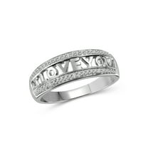 JewelersClub 0.925 Sterling Silver Accent White diamond I Love You Ring for Women | Diamonds for Everyday Womens Wear