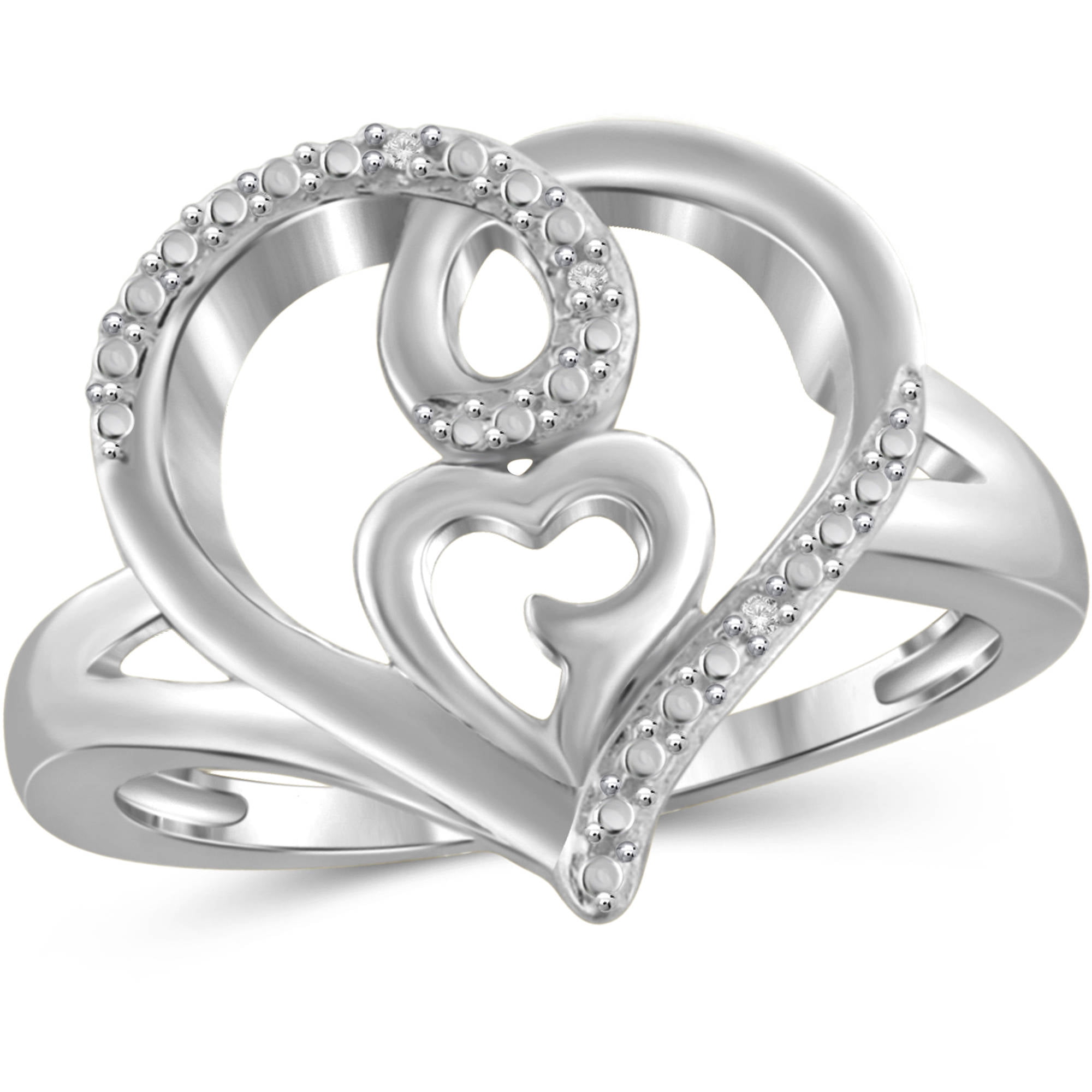 JewelersClub 0.925 Sterling Silver Accent White diamond Open Ring for Women | Diamonds for Everyday Womens Wear