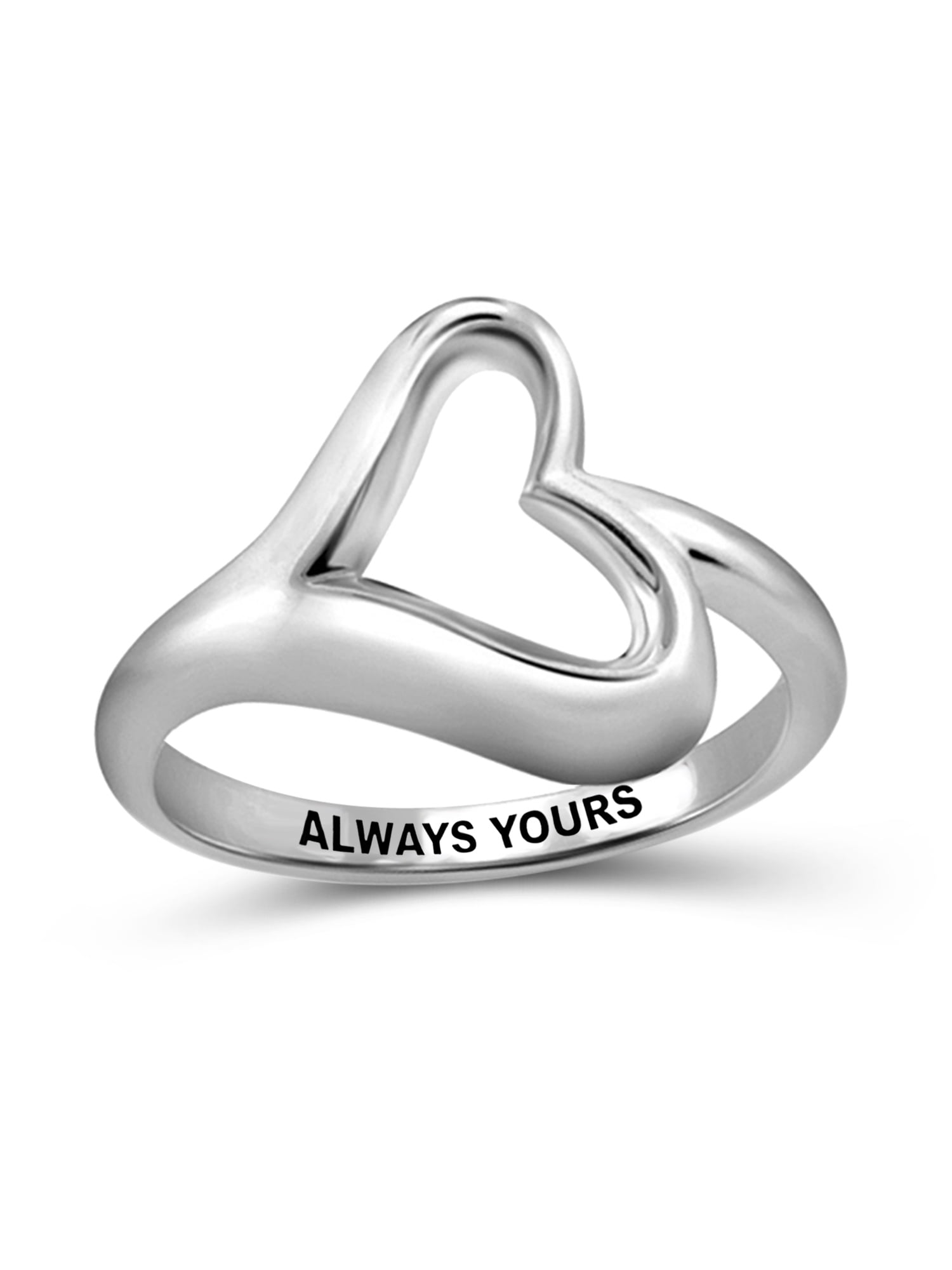 JewelersClub 0.925 Sterling Silver Heart Friendship Ring for Women | Personalized Always Yours Heart Symbol Band