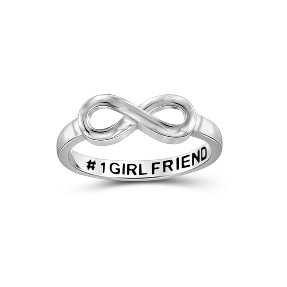 JewelersClub 0.925 Sterling Silver Infinity Friendship Ring for Women | Personalized 1 Girlfriend Eternity Knot Symbol Band