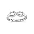 thumbnail image 1 of JewelersClub 0.925 Sterling Silver Infinity Friendship Ring for Women | Personalized Always & Forever Eternity Knot Symbol Band, 1 of 5