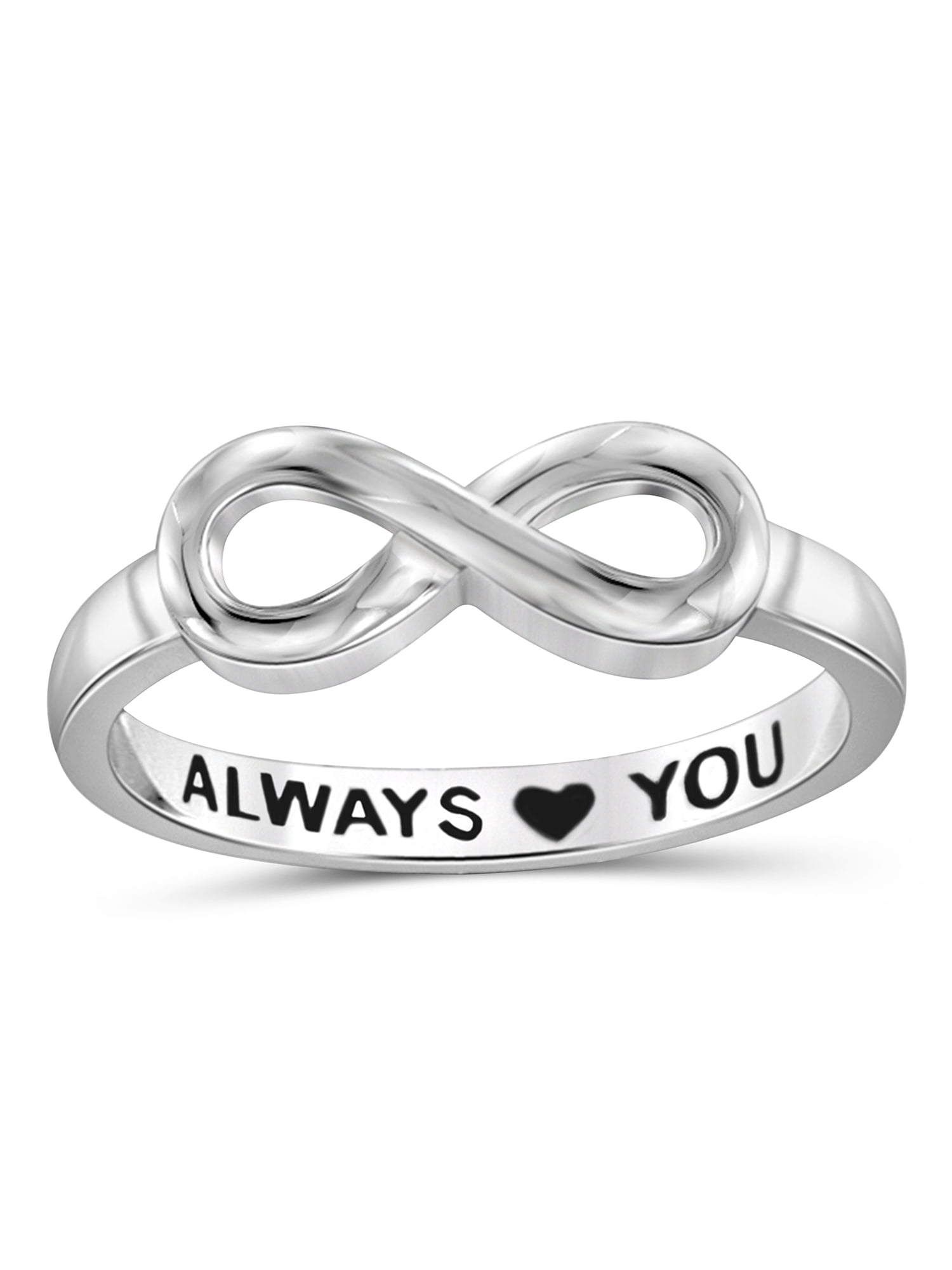 JewelersClub 0.925 Sterling Silver Infinity Friendship Ring for Women | Personalized Always Love You Eternity Knot Symbol Band