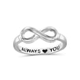 thumbnail image 1 of JewelersClub 0.925 Sterling Silver Infinity Friendship Ring for Women | Personalized Always Love You Eternity Knot Symbol Band, 1 of 5
