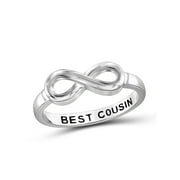 JewelersClub 0.925 Sterling Silver Infinity Friendship Ring for Women | Personalized Best Cousin Eternity Knot Symbol Band