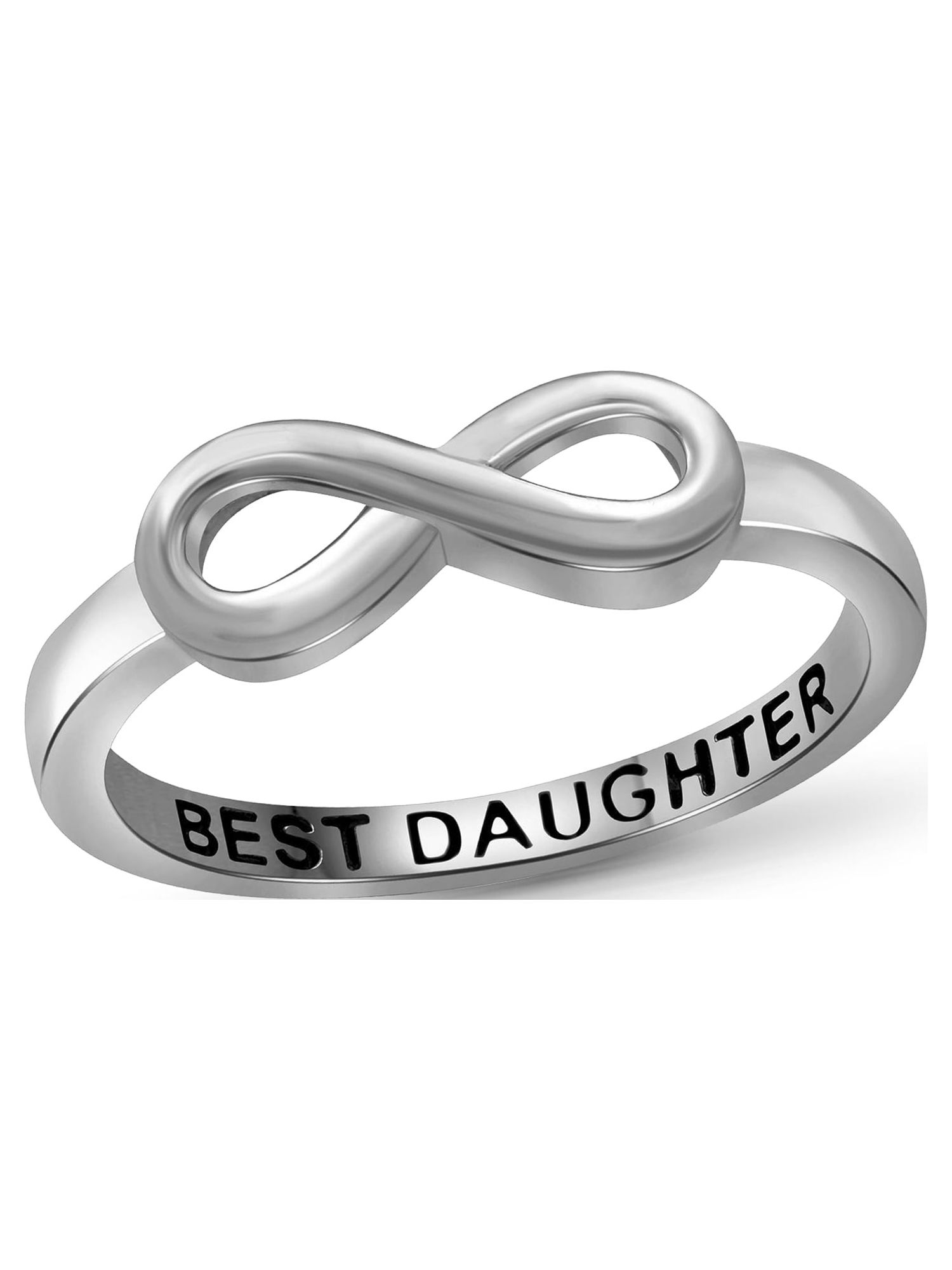 JewelersClub 0.925 Sterling Silver Infinity Friendship Ring for Women | Personalized Best Daughter Eternity Knot Symbol Band - image 1 of 5