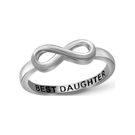 JewelersClub 0.925 Sterling Silver Infinity Friendship Ring for Women | Personalized Best Daughter Eternity Knot Symbol Band
