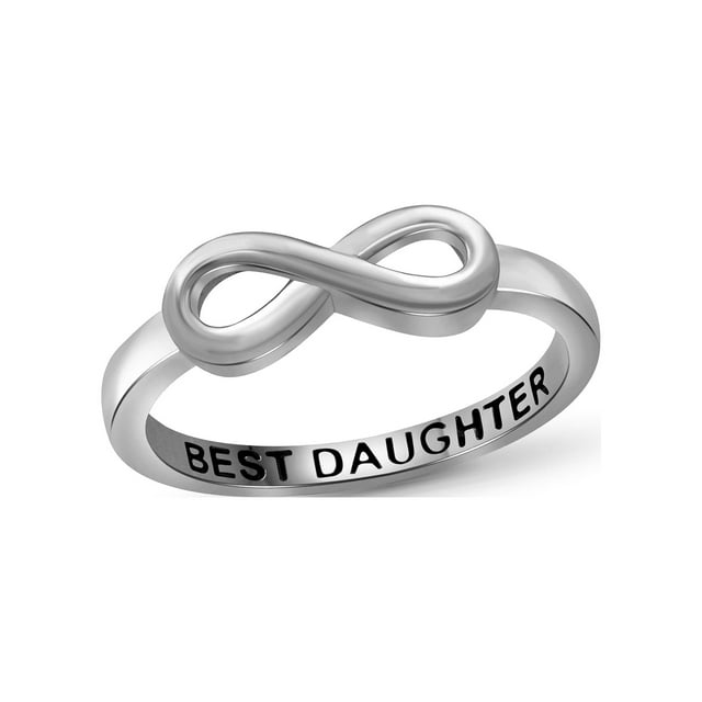 JewelersClub 0.925 Sterling Silver Infinity Friendship Ring for Women | Personalized Best Daughter Eternity Knot Symbol Band