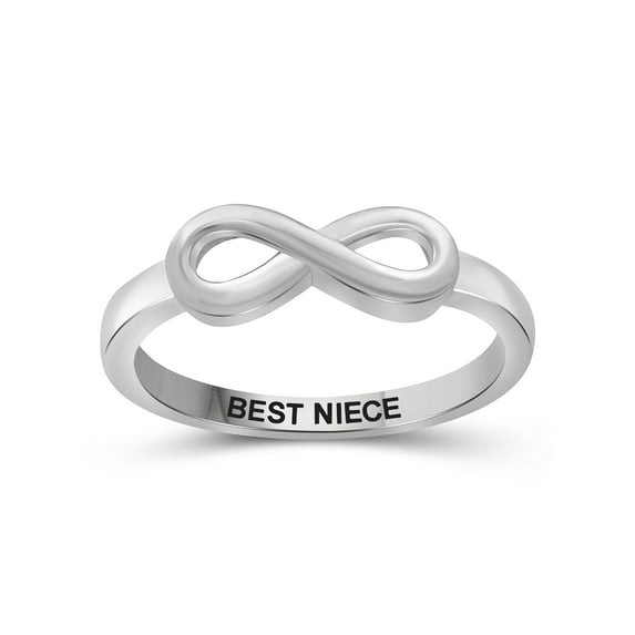 JewelersClub 0.925 Sterling Silver Infinity Friendship Ring for Women | Personalized Best Niece Eternity Knot Symbol Band