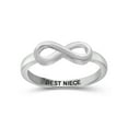 thumbnail image 1 of JewelersClub 0.925 Sterling Silver Infinity Friendship Ring for Women | Personalized Best Niece Eternity Knot Symbol Band, 1 of 5
