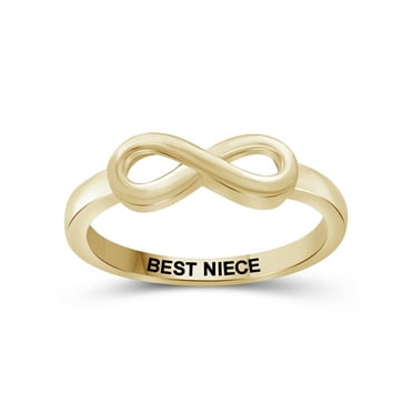 JewelersClub 0.925 Sterling Silver Infinity Friendship Ring for Women | Personalized Best Niece Eternity Knot Symbol Band