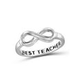 thumbnail image 1 of JewelersClub 0.925 Sterling Silver Infinity Friendship Ring for Women | Personalized Best Teacher Eternity Knot Symbol Band, 1 of 5