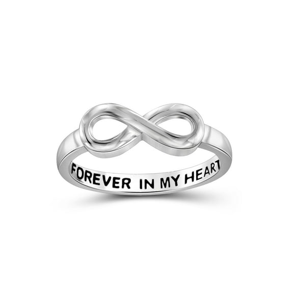 JewelersClub 0.925 Sterling Silver Infinity Friendship Ring for Women | Personalized Forever In My Heart Eternity Knot Symbol Band