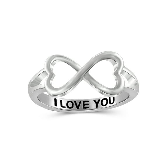 JewelersClub 0.925 Sterling Silver Infinity Friendship Ring for Women | Personalized I Love You Eternity Knot Symbol Band