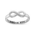 thumbnail image 1 of JewelersClub 0.925 Sterling Silver Infinity Friendship Ring for Women | Personalized I Love You Eternity Knot Symbol Band, 1 of 6