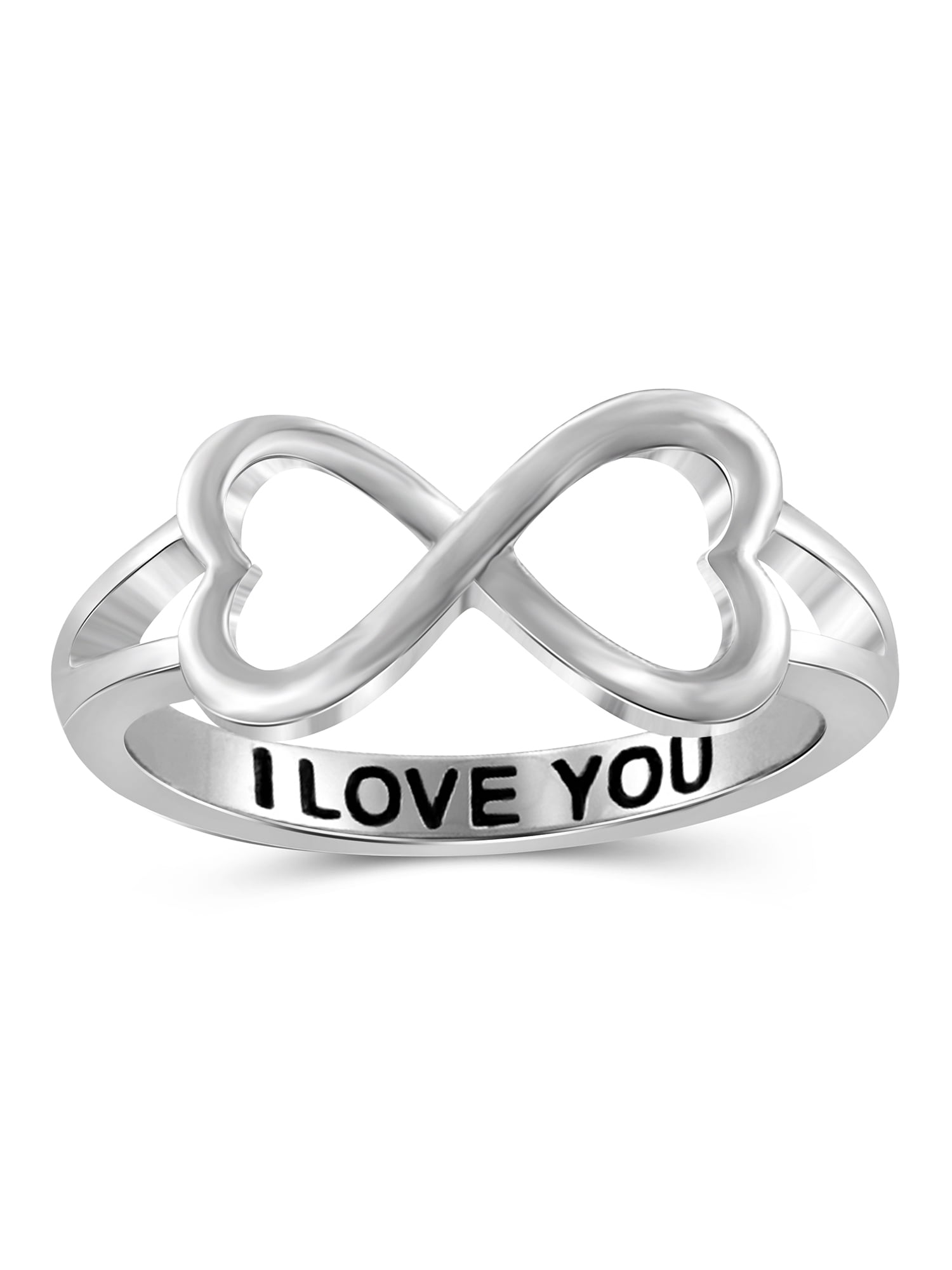 JewelersClub 0.925 Sterling Silver Infinity Friendship Ring for Women | Personalized I Love You Eternity Knot Symbol Band