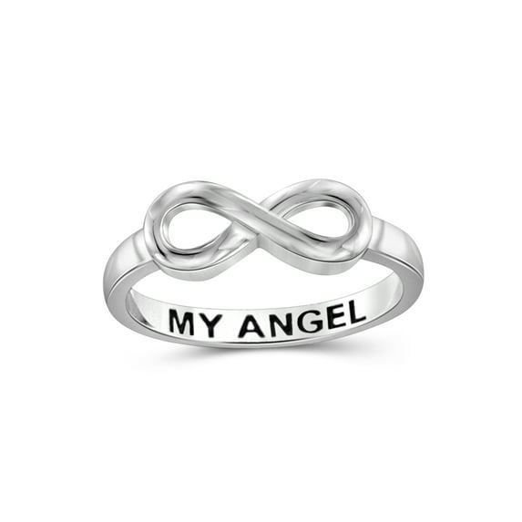 JewelersClub 0.925 Sterling Silver Infinity Friendship Ring for Women | Personalized My Angel Eternity Knot Symbol Band