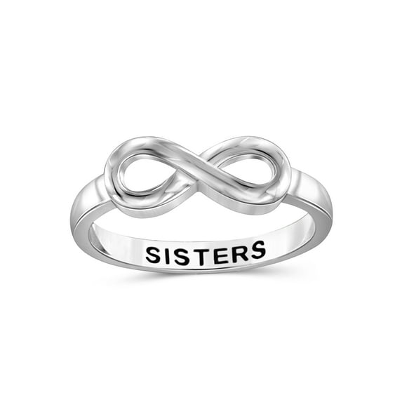 JewelersClub 0.925 Sterling Silver Infinity Friendship Ring for Women | Personalized Sister Eternity Knot Symbol Band