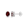 thumbnail image 1 of JewelersClub 1.00 CTW Garnet Stud Earrings – Sterling Silver (.925)| Hypoallergenic Studs for Women - Oval Cut Set with Push Backs, 1 of 3