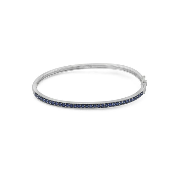 JewelersClub 1.00 Created Sapphire Sterling Silver Bangle