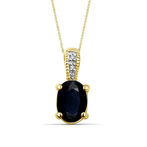 JewelersClub 1.07 Carat T.G.W. Sapphire Gemstone and White Diamond Accent Pendant