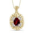 thumbnail image 1 of JewelersClub 1 1/2 Carat T.G.W. Garnet And White Diamond Accent 14K Gold Over Silver Pendant, 18", 1 of 4