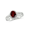 thumbnail image 1 of JewelersClub 1 1/2 Carat T.G.W Garnet And White Diamond Accent Sterling Silver Ring, 1 of 4